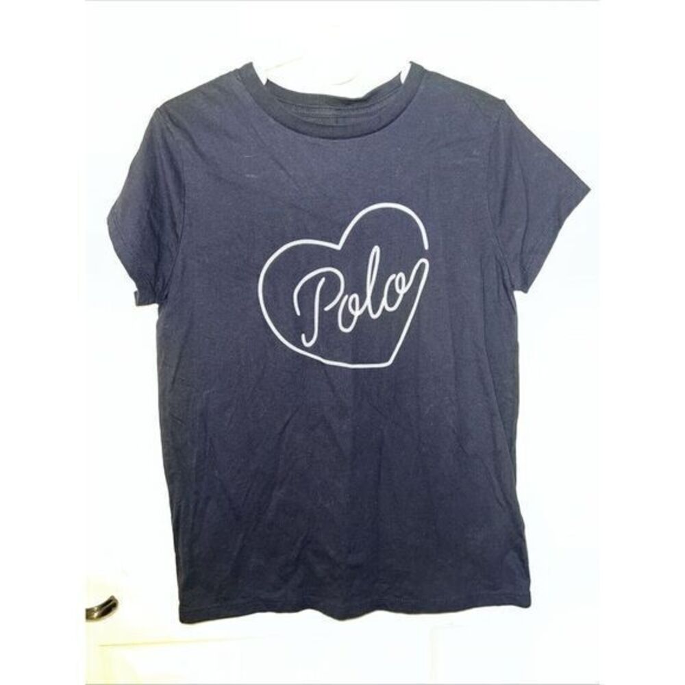 Polo Ralph Lauren Shirt Girls X-Large 16 Navy Blue Short Sleeve Crew Neck‎ Kids